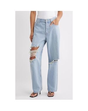 TOPSHOP Ripped Column Jeans - Blue