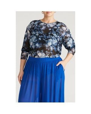 UNIVERSAL STANDARD Thames Fog Sheer Mesh Top - Blue
