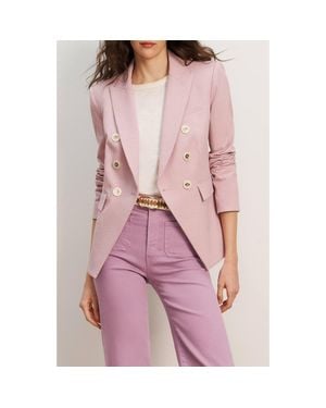 Veronica Beard Miller Textured Stretch Cotton Dickey Jacket - Pink