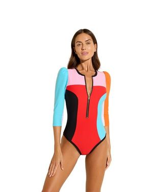 Stylest Dreamsculpt Multi Puff Sleeve Zip - Red