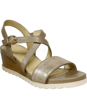David Tate Kinsley Ankle Strap Wedge Sandal - Metallic