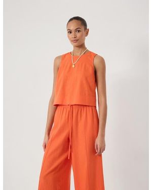Hush Vera Linen Blend Shell Top - Orange