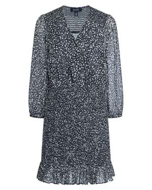 BCBGMAXAZRIA Floral Smocked Chiffon Minidress - Gray