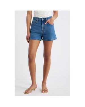 Princess Polly Tropicana High Waist Denim Shorts - Blue