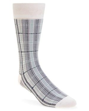 Thom Browne Plaid Jacquard Cotton Blend Socks - Gray