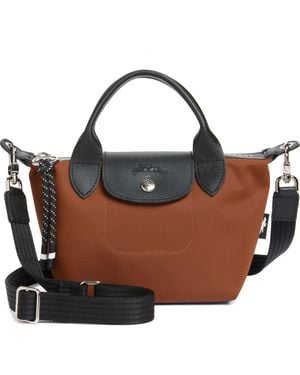 Longchamp Extra Small Le Pliage Energy Recycled Canvas Top Handle Bag - Brown