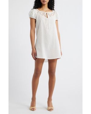 Bella Venice Margaret Lace Trim Minidress - White