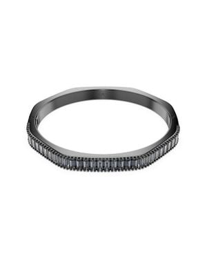 Swarovski Matrix Baguette Crystal Octagonal Bangle Bracelet - Black