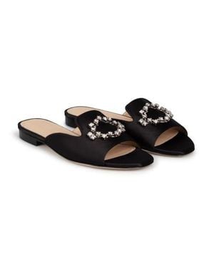 AIMÉE ANN LOU Cleo Crystal Slide - Black