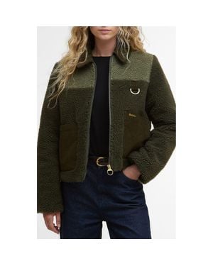 Barbour Malena Colorblock Fleece Jacket - Green