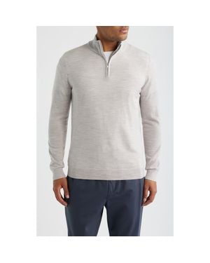 Reiss Blackhall Wool Quarter Zip Sweater - Gray