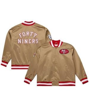 Mitchell & Ness San Francisco 49Ers 80Th Anniversary Heavyweight Satin Full-Snap Jacket - Brown