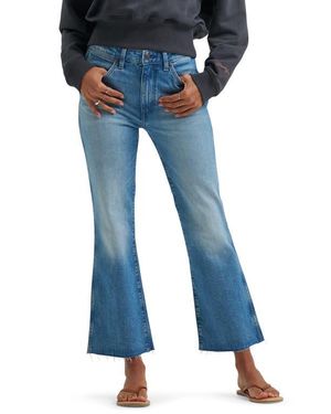 Wrangler Raw Hem High Waist Kick Flare Jeans - Blue