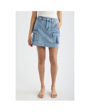 City Blues Cargo Denim Miniskirt - Blue
