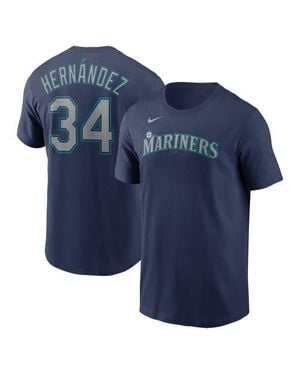 Nike Felix Hernandez Seattle Mariners Hall Of Fame Name & Number T-Shirt - Blue