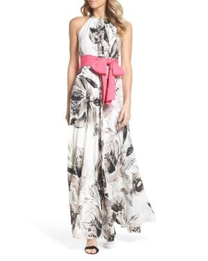 Eliza J Chiffon Maxi Dress - White