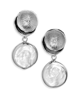 SET & STONES Reese Freshwater Pearl Drop Earrings - Metallic