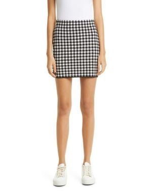 ATM Gingham Jacquard Minskirt - Black
