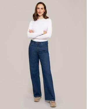 Celtic & Co. Wide Leg Mid Rise Jean - Blue