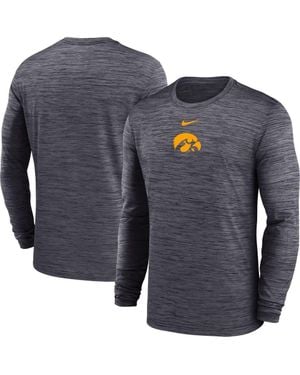 Nike Iowa Hawkeyes 2025 Sideline Velocity Performance Long Sleeve T-Shirt - Blue