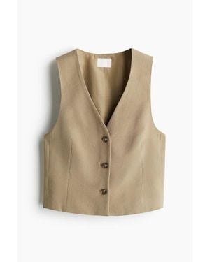 H&M Short Waistcoat - Natural