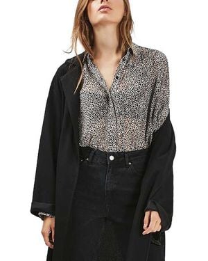 TOPSHOP Star Sheer Shirt - Black
