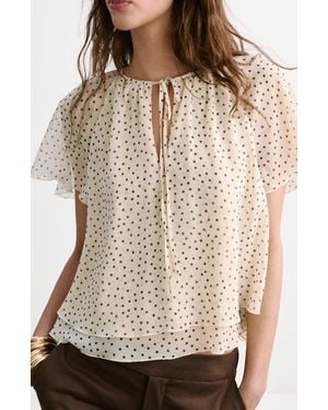 Mango Polka Dot Woven Shirt - Natural