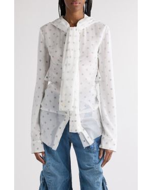 Acne Studios Tow Polka Dot Georgette Shirt - White