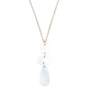 LIKHÂ Mother-Of-Pearl Round, Oblong & Raindrop Pendant Necklace - White