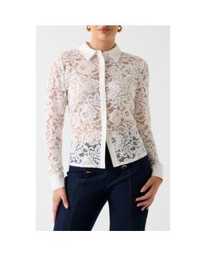 Marciano Faith Lace Button-Up Shirt - White