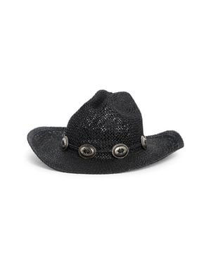 BP. Boho Straw Cowboy Hat - Black