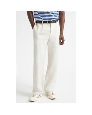 Noah Single Pleat Hemp Canvas Pants - White