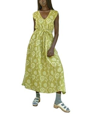 Ace & Jig Jules V-Neck Belted Tiered Maxi Dress - Green