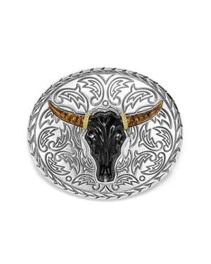Lagos Anthem Longhorn Belt Buckle - Gray