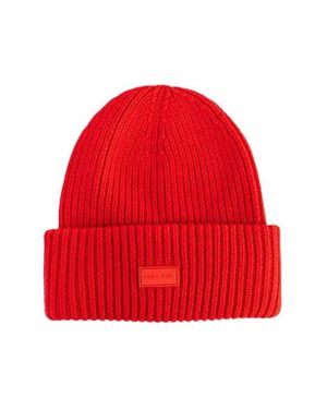 Gigi Pip Gigi Merino Wool Chunky Ribbed Beanie - Red