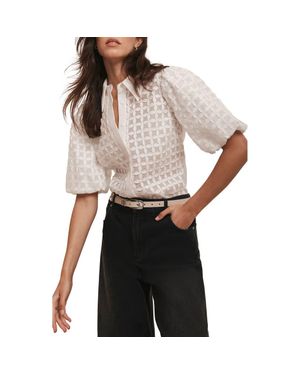 Mint Velvet Applique Petal Shirt - White