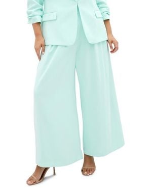 City Chic Abbie Wide Leg Pants - Blue