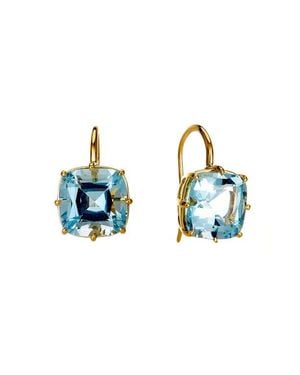 Syna Cushion Earrings - Blue