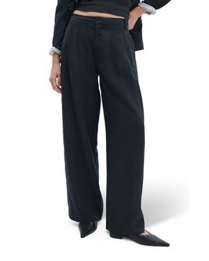 Rag & Bone Chappell High Waist Wide Leg Pleat Pants - Blue