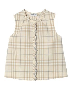 Burberry Check Cotton Top - Natural