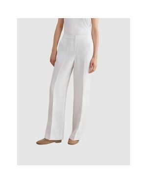 Hobbs Alessia High-Waist Linen Pants - White
