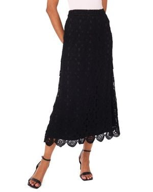 Vince Camuto Crochet Cotton Blend Maxi Skirt - Black