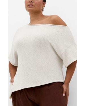 City Chic One-Shoulder Top - White