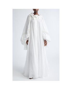 Zimmermann Rebellion Long Sleeve Corded Billow Ramie Maxi Dress - White