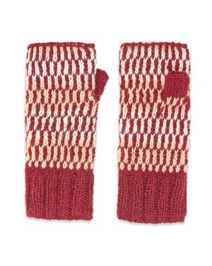 feel good Artisan Hand-Knit Adirondack Winter Wool Half Mitten - Red