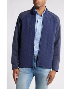 Johnnie-o Lightweight Mixed Media Fleece Jacket - Blue
