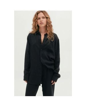Desmond & Dempsey Lounge Pajama Shirt - Black
