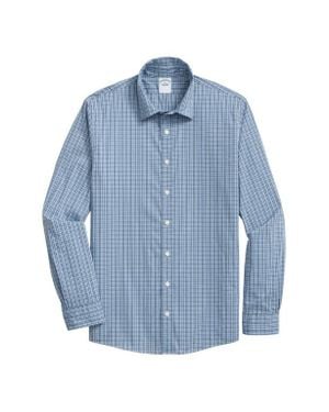 Brooks Brothers Performance Plaid Button-Up Shirt - Blue