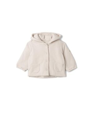 Bebe Bella Front Button Pocket Puff Jacket - Natural
