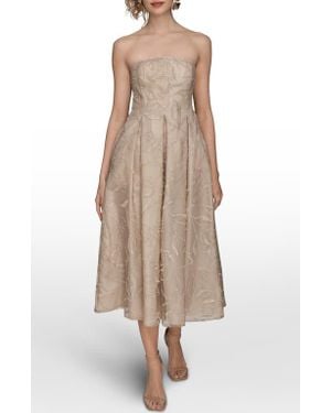 Donna Karan Sequin Strapless Maxi Dress - Natural